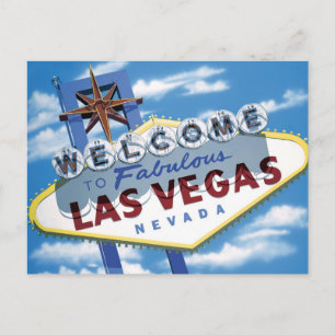 Willkommen bei Las Vegas Sign Retro Neon Sign Post Postkarte