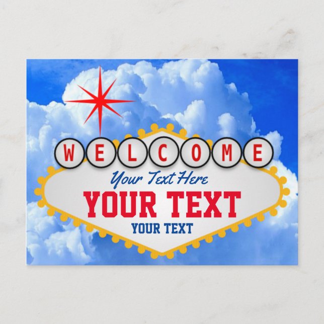 Willkommen bei Las Vegas Unterschreiben Sie Ihren  Postkarte (Vorderseite)