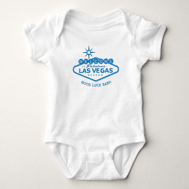 Willkommen bei Las Vegas VIEL GLÜCK BABY! Ein Stüc Baby Strampler (Vorderseite)