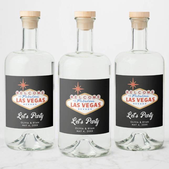 Willkommen bei Las Vegas Wedding Alkoholflaschenetikett (Flaschen)