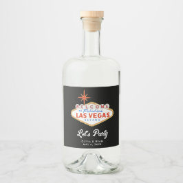 Willkommen bei Las Vegas Wedding Alkoholflaschenetikett