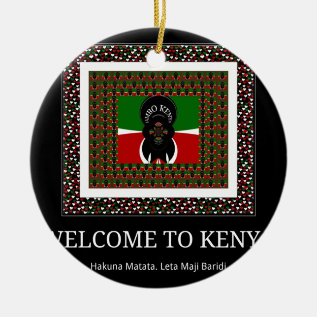 Willkommen bei Magical Kenya: Hakuna Matata Keramik Ornament (Vorne)