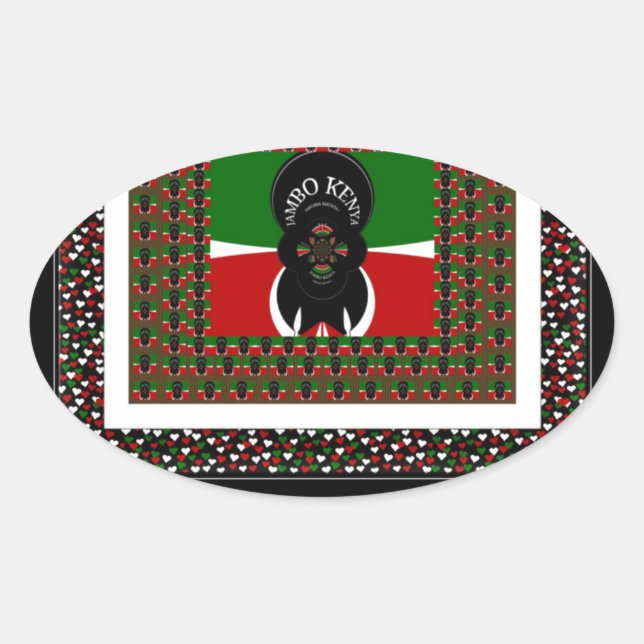 Willkommen bei Magical Kenya: Hakuna Matata Ovaler Aufkleber (Vorderseite)