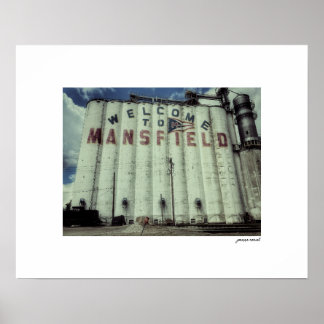 Willkommen bei Mansfield Ohio Getreidesilos Poster