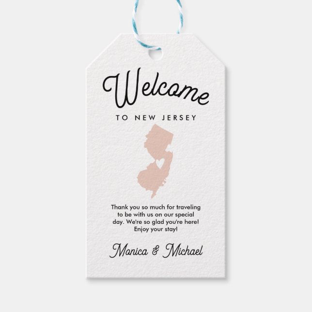 Willkommen bei NEW JERSEY Wedding JEDE FARBE!! Geschenkanhänger (Vorderseite)