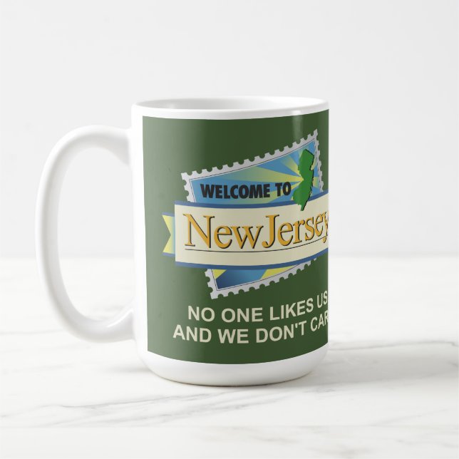 Willkommen bei NJ - Niemand mag uns und wir kümmer Kaffeetasse (Links)