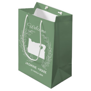 Willkommen bei Oregon Gastgeschenk Hochzeiten Brau Mittlere Geschenktüte