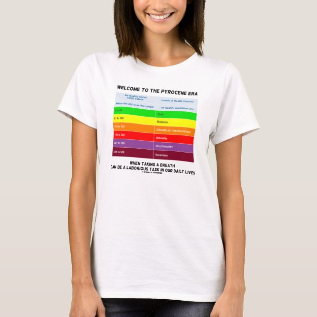 Willkommen bei Pyrocene Ära Air Quality Index Geek T-Shirt (Vorderseite)