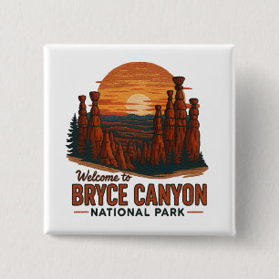 Willkommen bei Stickerei Bryce Canyon National USA Button