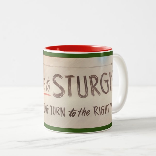 Willkommen bei Sturgis Zweifarbige Tasse (VorderseiteRechts)