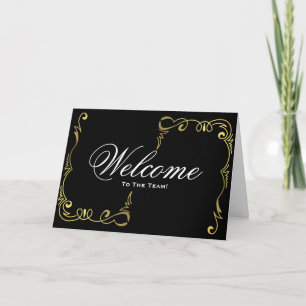 Willkommen bei Team Swirl Floral Schwarz & Gold Ka Karte