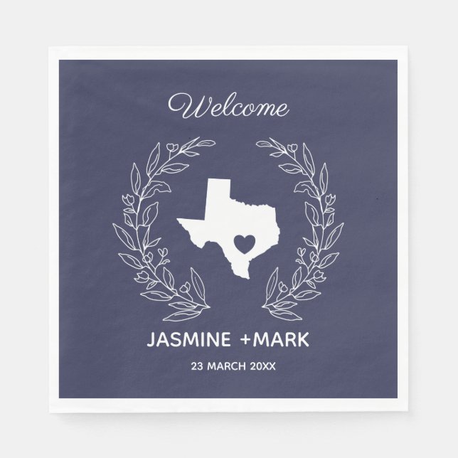Willkommen bei Texas Wedding Party Custom Serviette (Vorderseite)