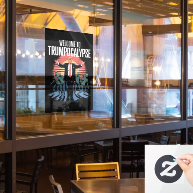 Willkommen bei Trump-ocalypse Funny Trump Hallowee Fensteraufkleber (Restaurantfenster)