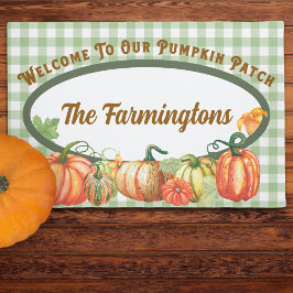 Willkommen bei unserem Kürbispatchfamilie Fußmatte