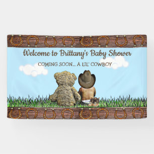 Willkommen bei unserem Lil' Cowboy Ethnic Baby Boy Banner