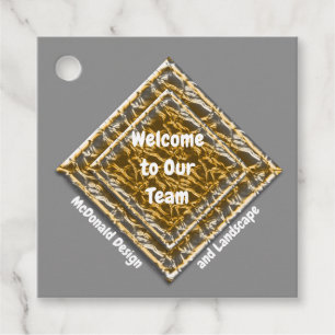 Willkommen bei unserem Team Metallic Gold Silver M Geschenkanhänger