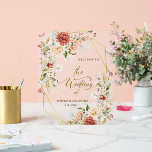 Willkommen bei unseren geometrischen Hochzeitstile Acrylschild