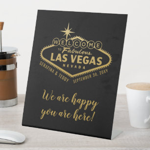 Willkommen bei unserer Hochzeit in Vegas Sockelschild