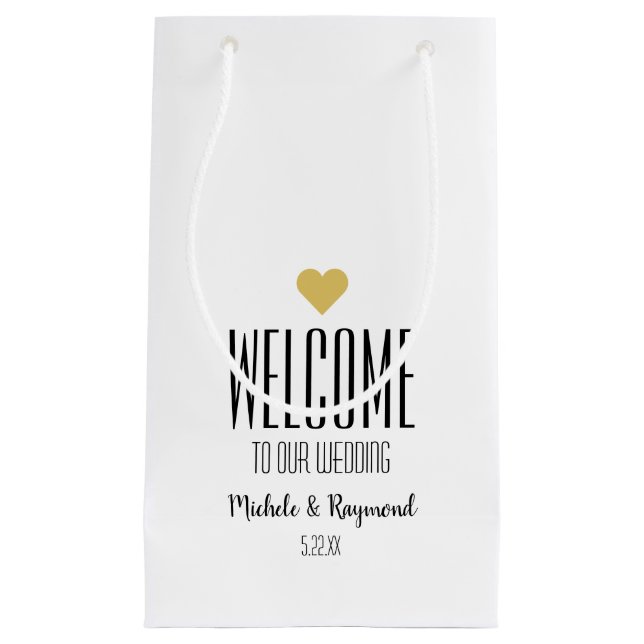 Willkommen bei unserer Hochzeit White Kleine Geschenktüte (Vorderseite)