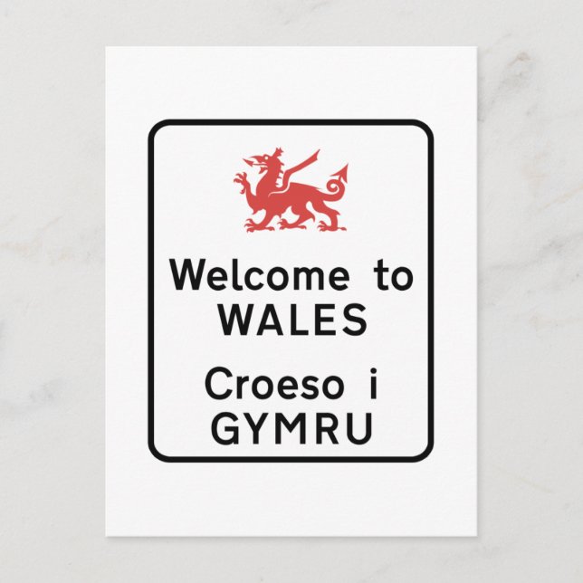 Willkommen bei Wales Sign, UK Postkarte (Vorderseite)
