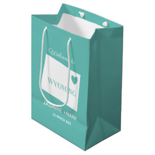 Willkommen bei Wayoming personalisieren Hochzeit B Mittlere Geschenktüte