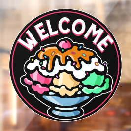 Willkommen bei Whimsical Ice Cream Business Fensteraufkleber