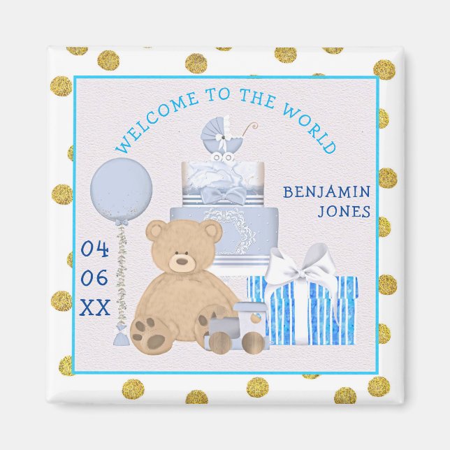 Willkommen beim Geburtsdatum des Babys der Welt Magnet (Vorne)