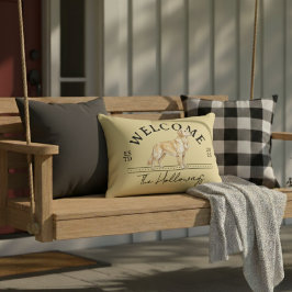 Willkommen beim Goldenen Retriever benutzerdefinie Dekokissen