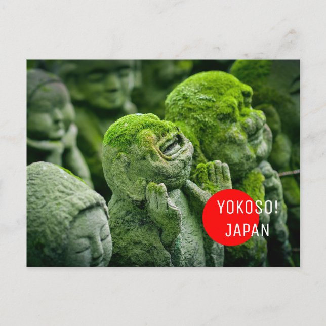 Willkommen beim Japan Green Moss Buddha Postcross Postkarte (Vorderseite)