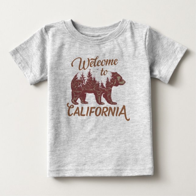 Willkommen beim kalifornischen Bären Baby T-shirt (Vorderseite)