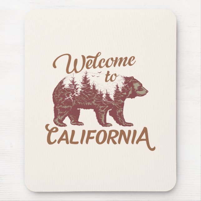 Willkommen beim kalifornischen Bären Mousepad (Vorne)
