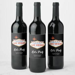 Willkommen beim Label Las Vegas Wedding Wine Label Weinetikett