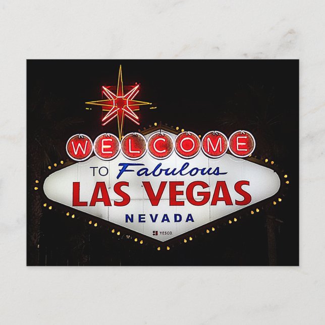 Willkommen beim Las Vegas-Zeichen #2 der Postkarte (Vorderseite)