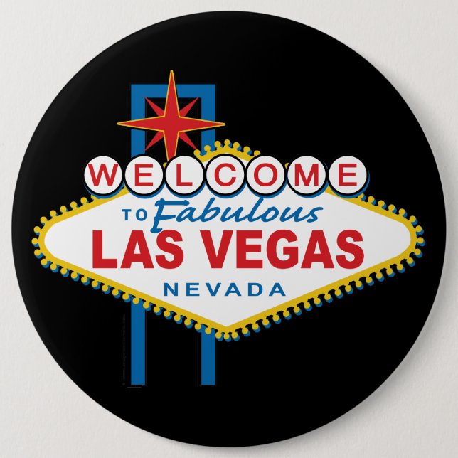 Willkommen beim Las Vegas-Zeichen Button (Vorderseite)