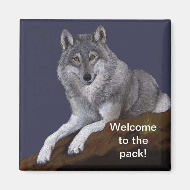 Willkommen beim Pack Wolf Magnet (Vorne)