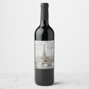 Willkommen beim Pariser Weinlabel Paris Weinetikett