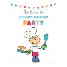 Willkommen beim Pfannkuchenparty-Plakat