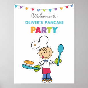 Willkommen beim Pfannkuchenparty-Plakat Poster