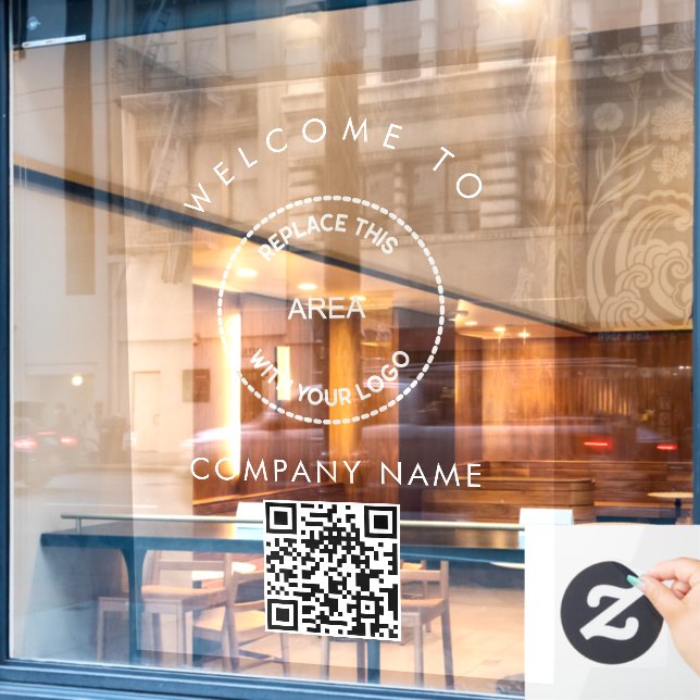 Willkommen beim QR-Logo des Unternehmens Fensteraufkleber (Café-Fenster)