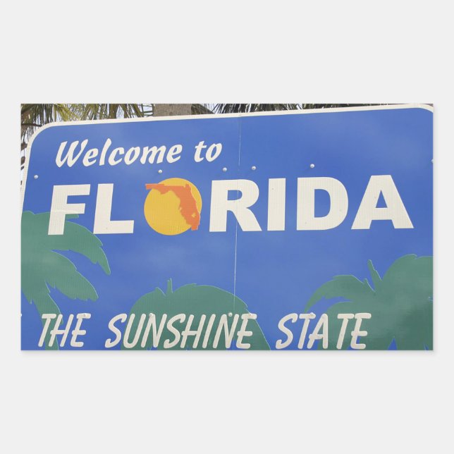 Willkommen beim Schild Florida Rechteckiger Aufkleber (Vorderseite)