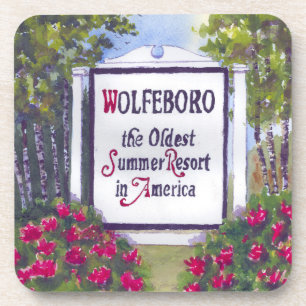Willkommen beim Wolfeboro NH-Schild Getränkeuntersetzer