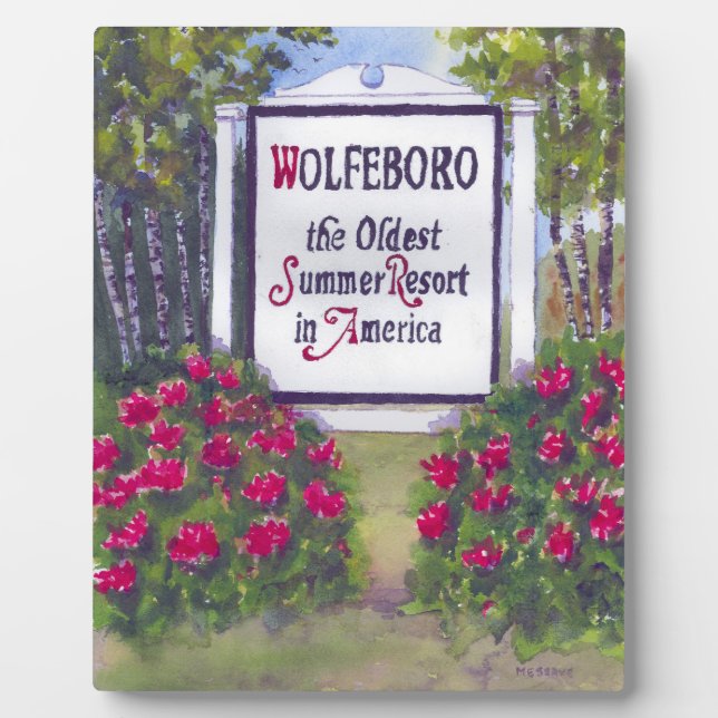 Willkommen beim Wolfeboro NH Sign Fotoplatte (Vorderseite)