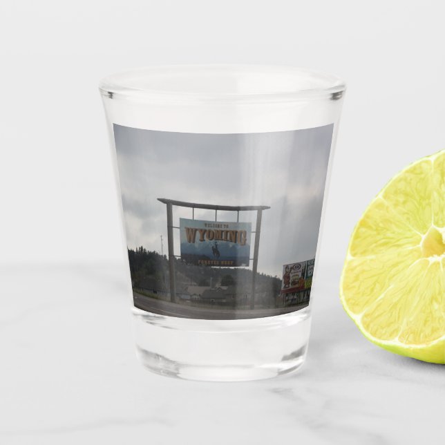 Willkommen beim Wyoming Shot Glass Schnapsglas (Vorderseite)