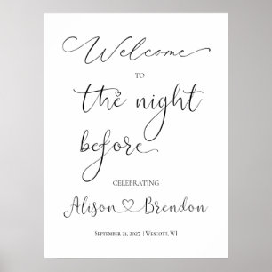 Willkommen beim Zeichen für die Nacht vor der Hoch Poster