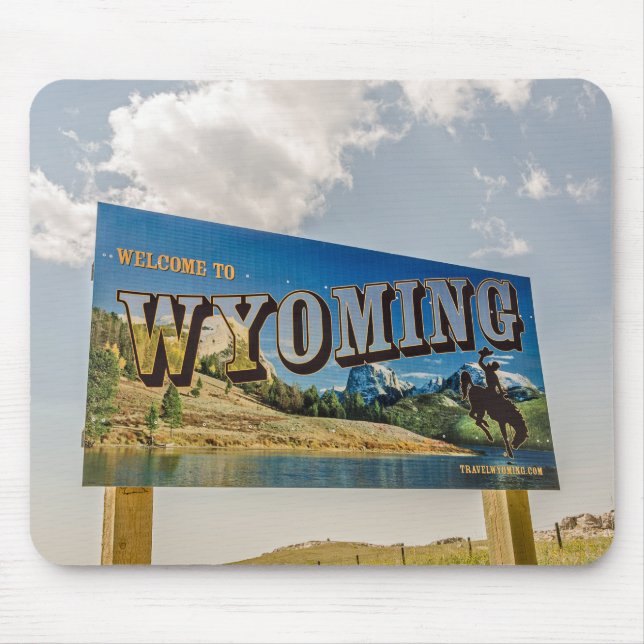 Willkommen beim Zeichen von Wyoming - Staat Border Mousepad (Vorne)