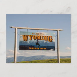 Willkommen beim Zeichen von Wyoming - Staat Border Postkarte