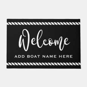 Willkommen benutzerdefinierter Bootname Seilrand s Fußmatte