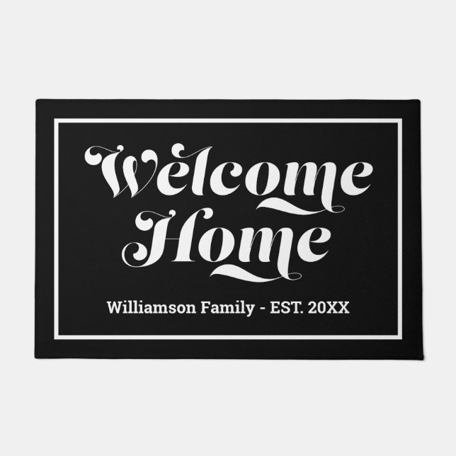 Willkommen benutzerdefinierter Familienname Skript Fußmatte (Vorderseite)