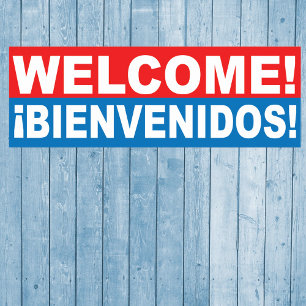 Willkommen Bienvenidos Englisch Spanisch Banner Poster