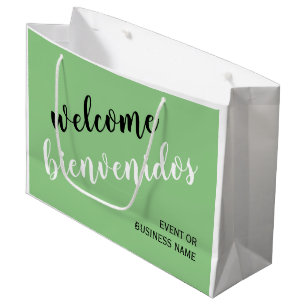 Willkommen Bienvenidos Spanisch Englisch bilingual Große Geschenktüte